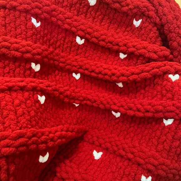 Handmade Cozy, Plush Chunky Chenille Red Heart Blanket Throw